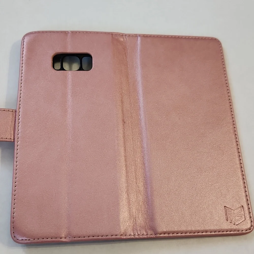 Samsung Galaxy S8+ /S8 Plus 6.2 (Not Fit S8) Faux Leather Wallet- Rose G…